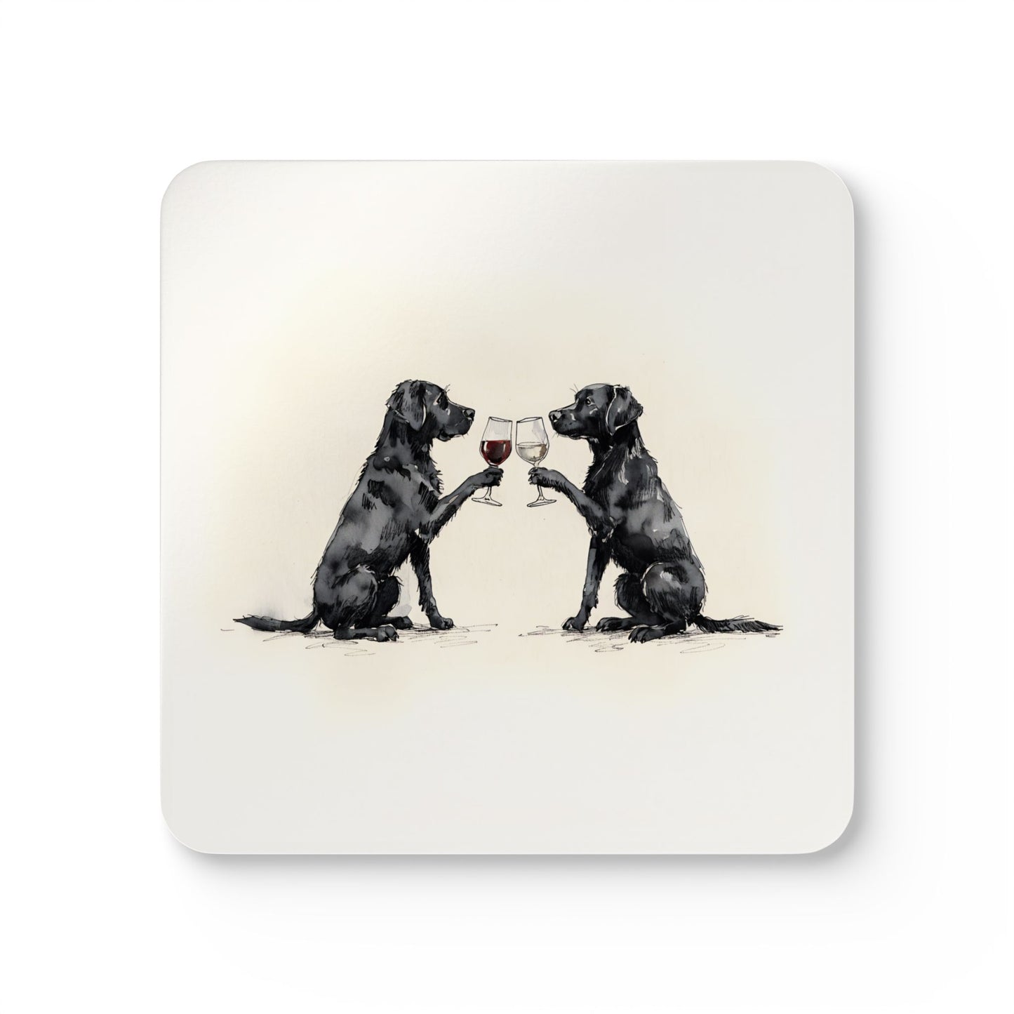 Happy Hour Black Labrador Retriever Coaster Set