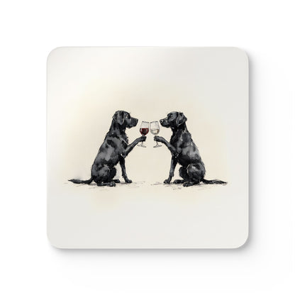 Happy Hour Black Labrador Retriever Coaster Set