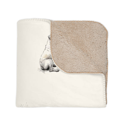Happy Hour English Bulldog Sherpa Blanket