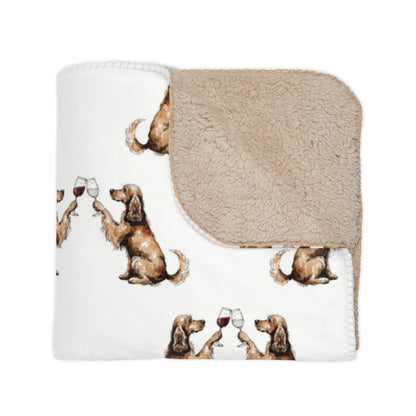Happy Hour Cocker Spaniel Sherpa Blanket