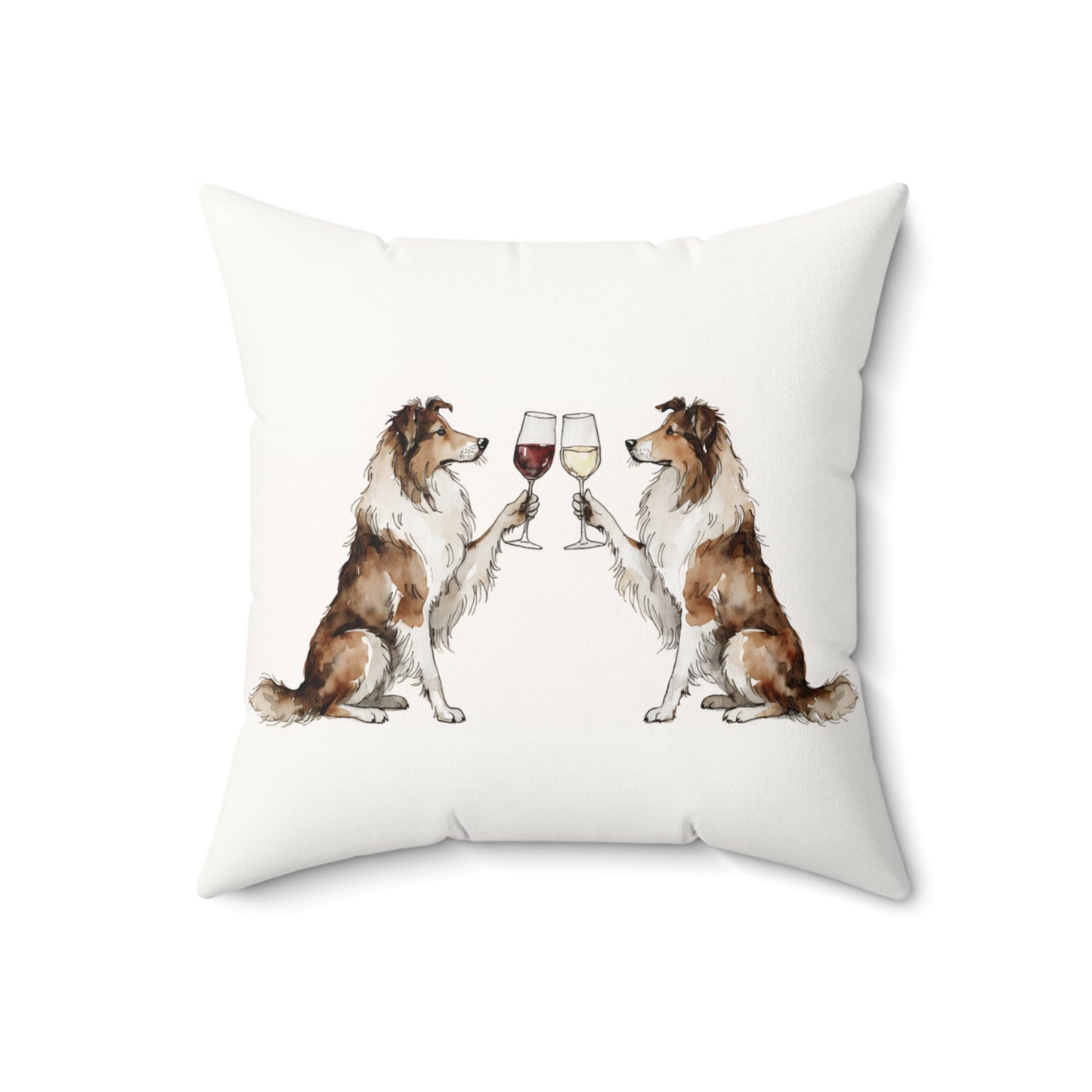 Happy Hour Sheltie Throw Pillow