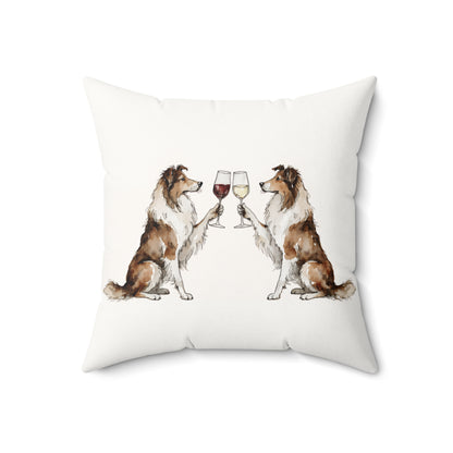 Happy Hour Sheltie Throw Pillow