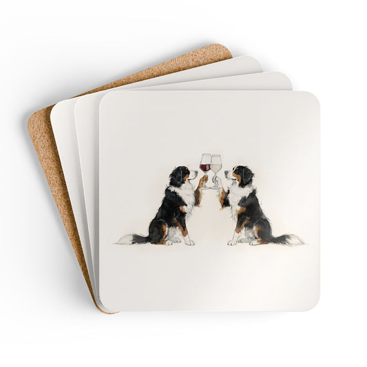 Happy Hour Bernese Mountain Dog Coaster Set