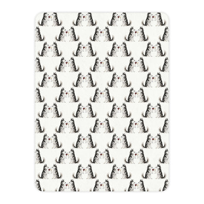 Happy Hour Siberian Husky Sherpa Blanket