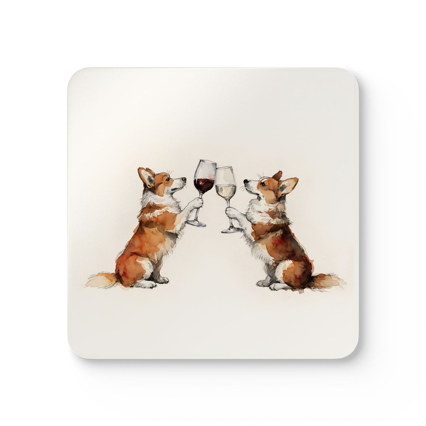 Happy Hour Corgi Coaster Set