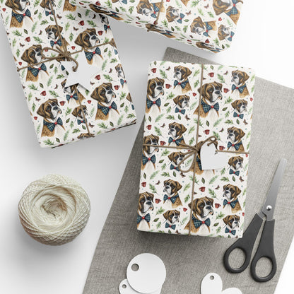 Dapper Boxer Wrapping Paper — Bow Tie & Botanicals