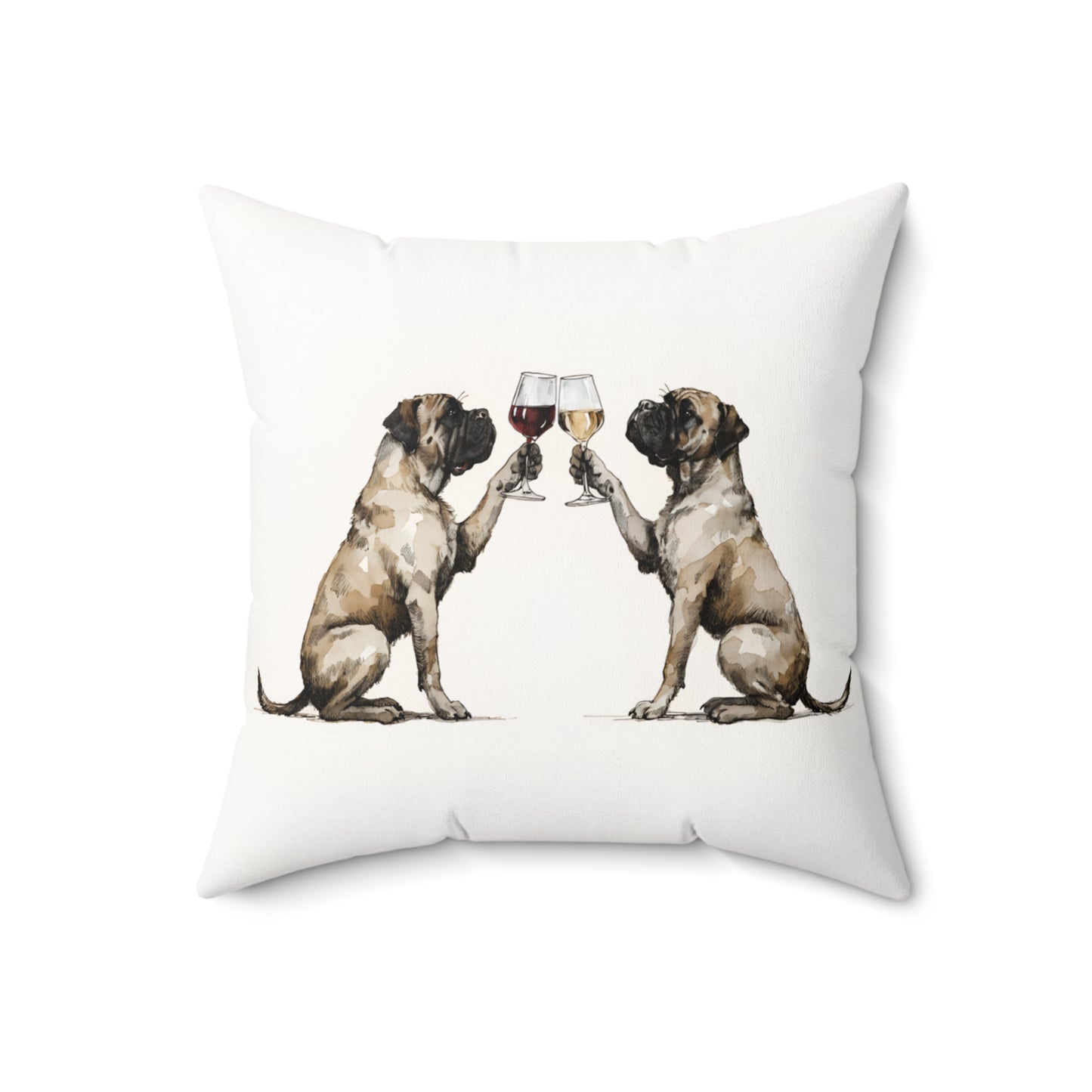 Happy Hour Bullmastiff Throw Pillow