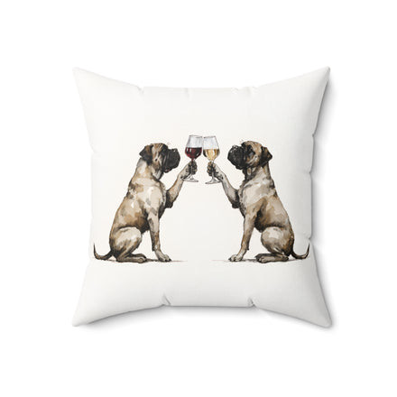 Happy Hour Bullmastiff Throw Pillow