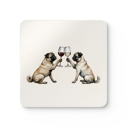 Happy Hour Pug Coaster Set