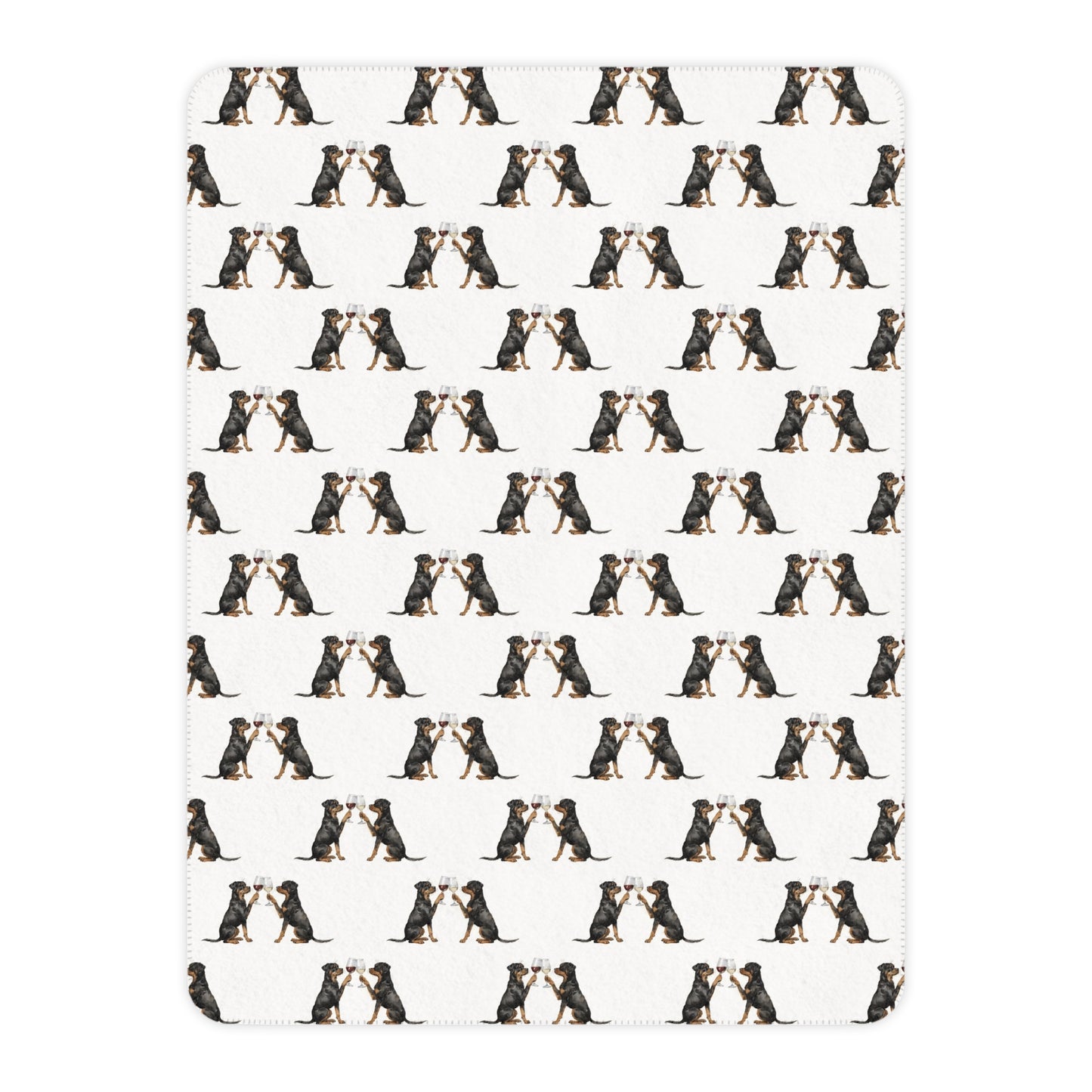Happy Hour Rottweiler Sherpa Blanket