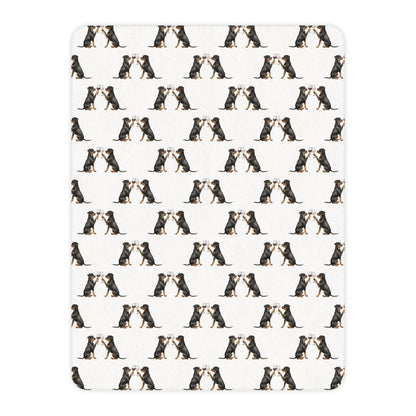 Happy Hour Rottweiler Sherpa Blanket