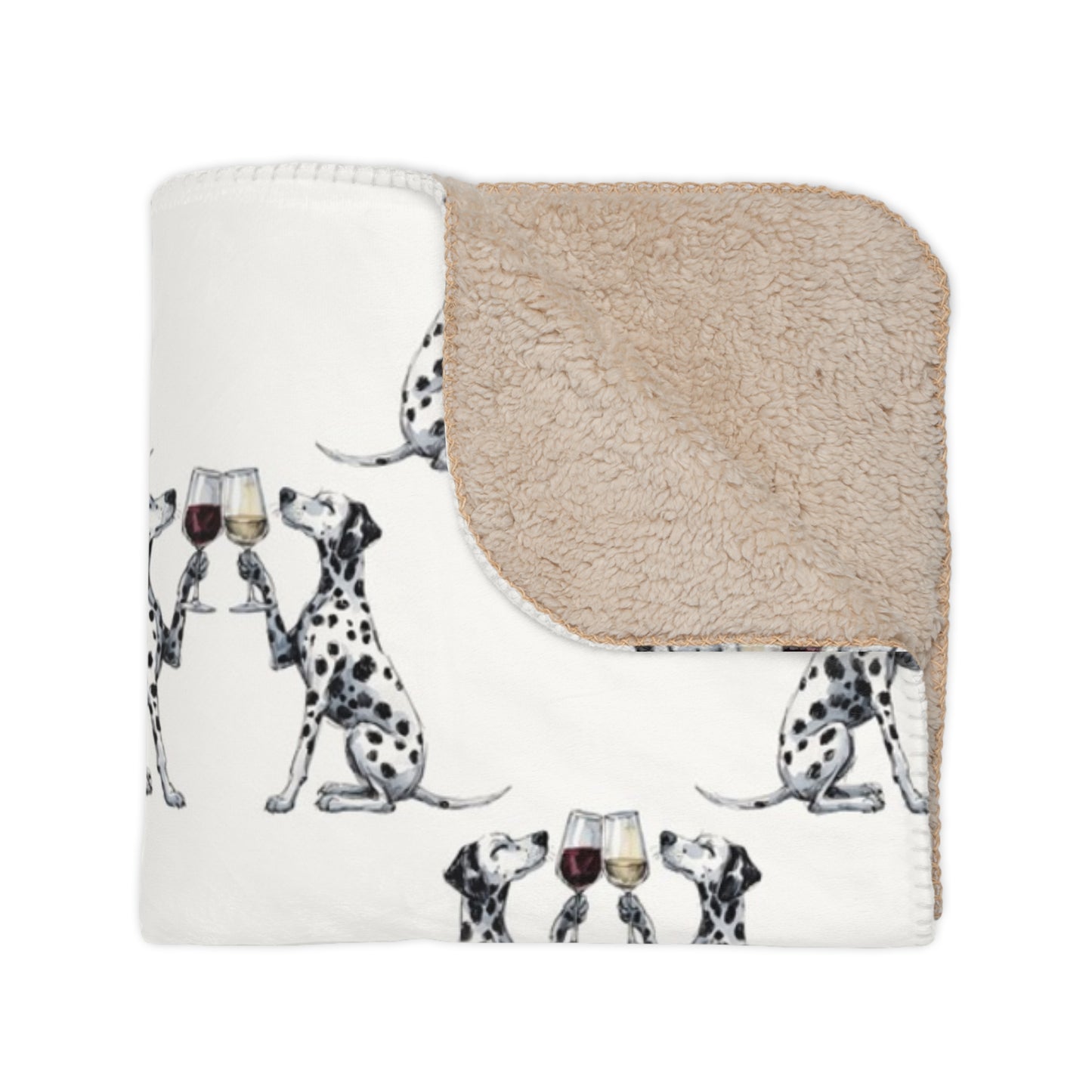 Happy Hour Dalmatian Sherpa Blanket