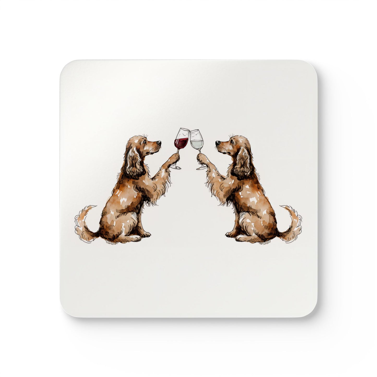 Happy Hour Cocker Spaniel Coaster Set