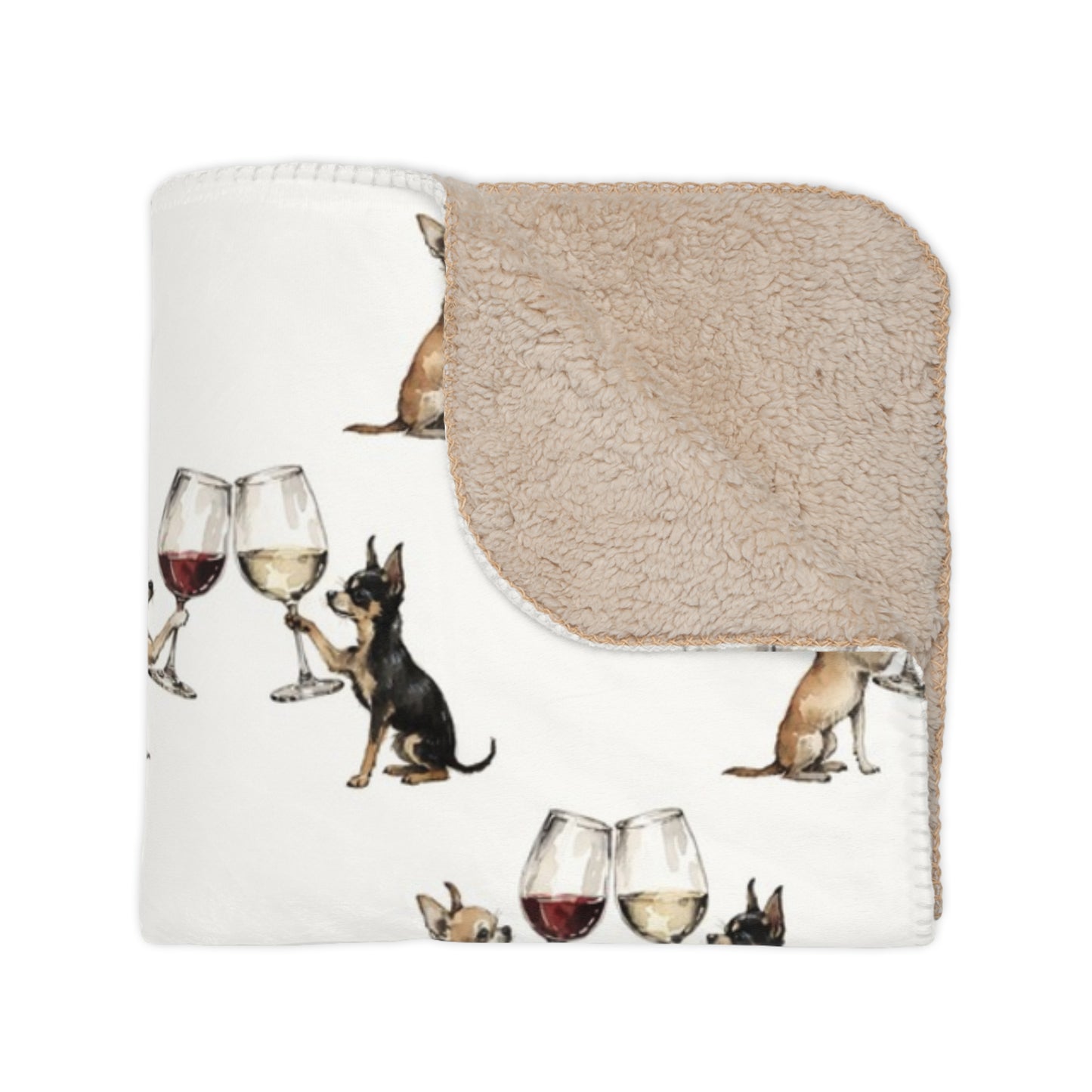 Happy Hour Chihuahua Sherpa Blanket