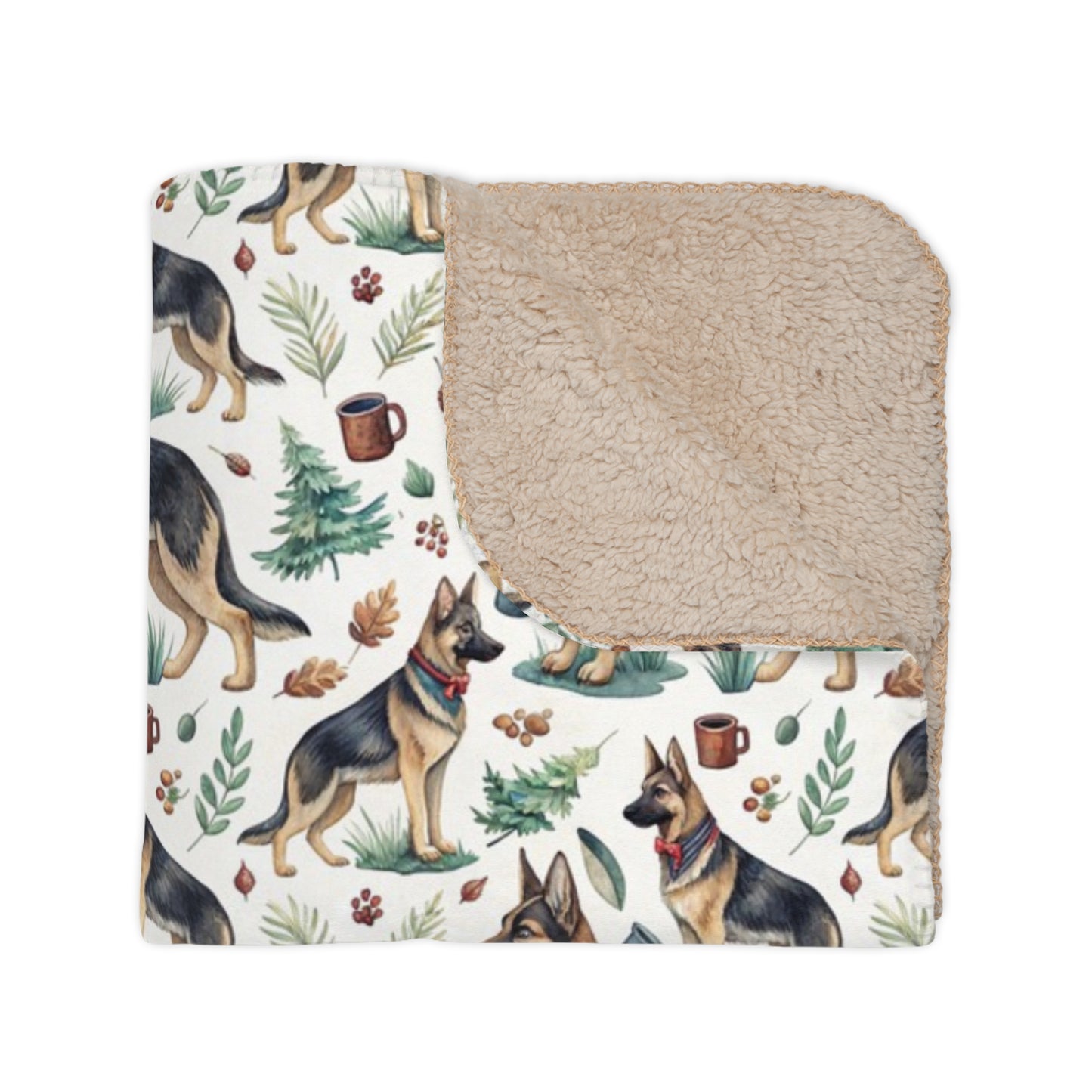 Dapper German Shepherd Sherpa Blanket