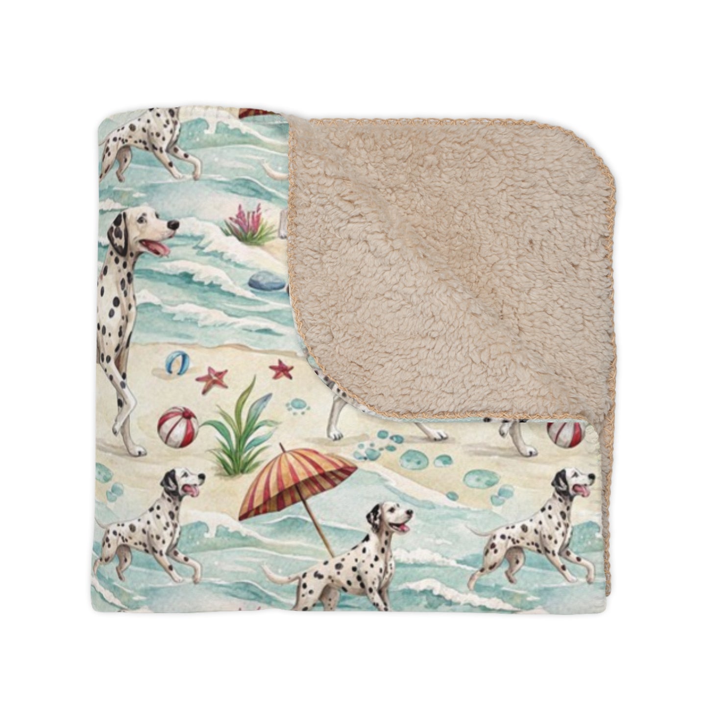 Dalmatian Beach Day Sherpa Blanket