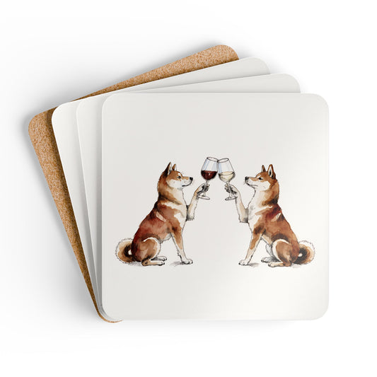 Happy Hour Shiba Inu Coaster Set