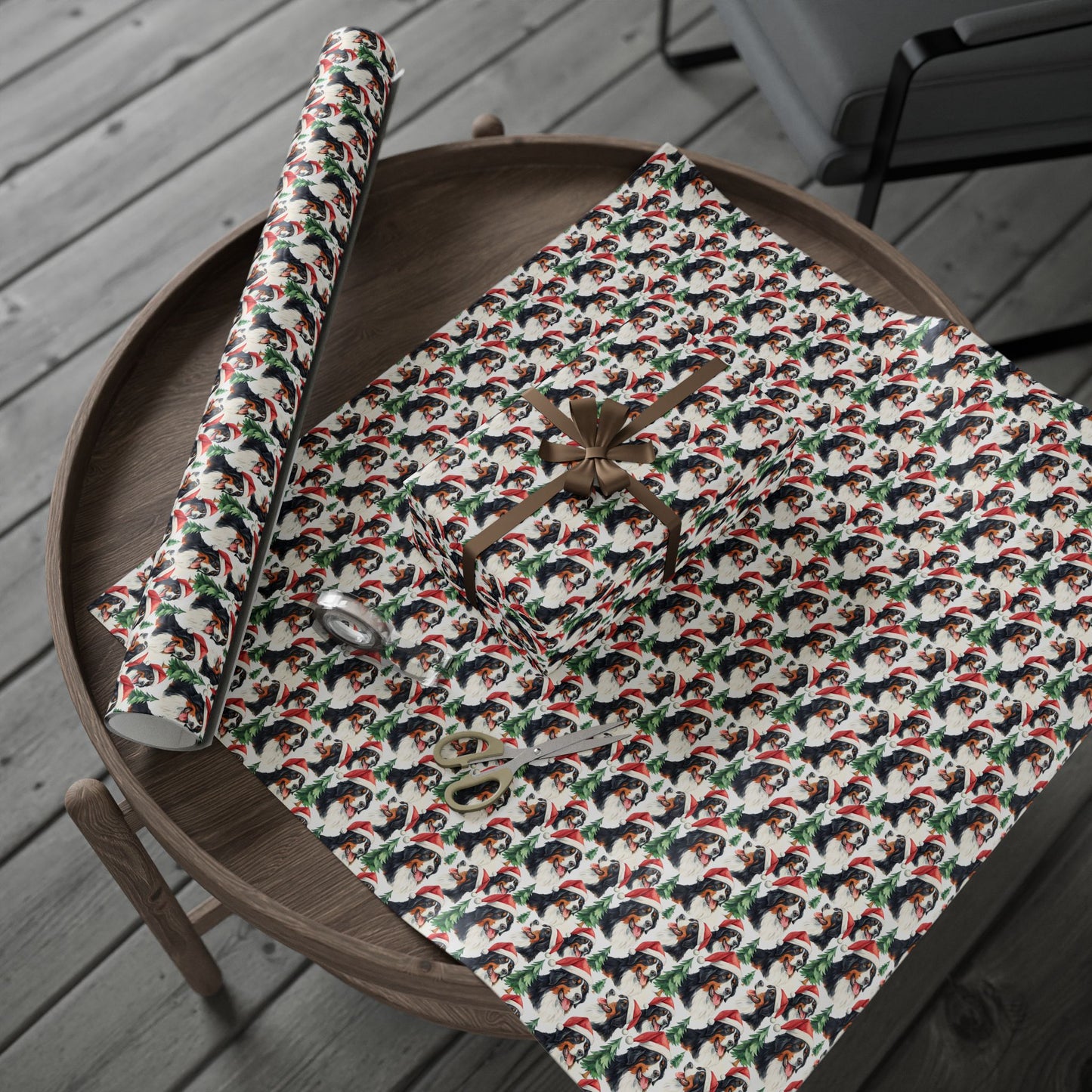Santa Paws: Bernese Mountain Dog Christmas Wrapping Paper
