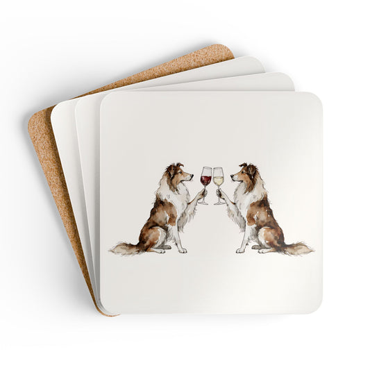 Happy Hour Collie Coaster Set