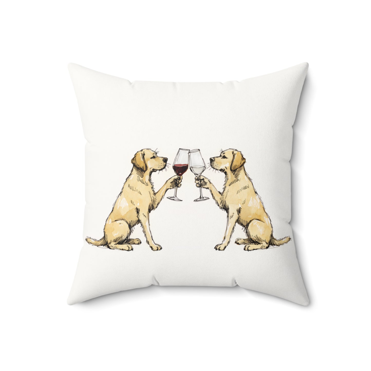 Happy Hour Yellow Labrador Retriever Throw Pillow