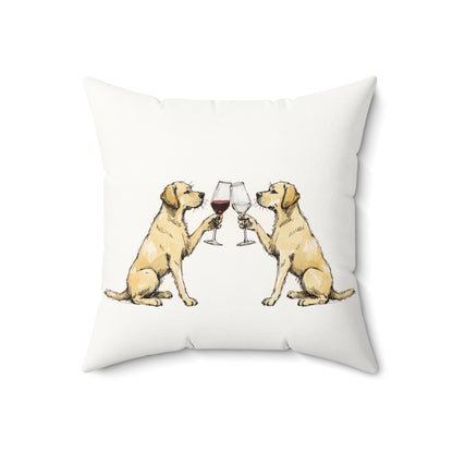Happy Hour Yellow Labrador Retriever Throw Pillow