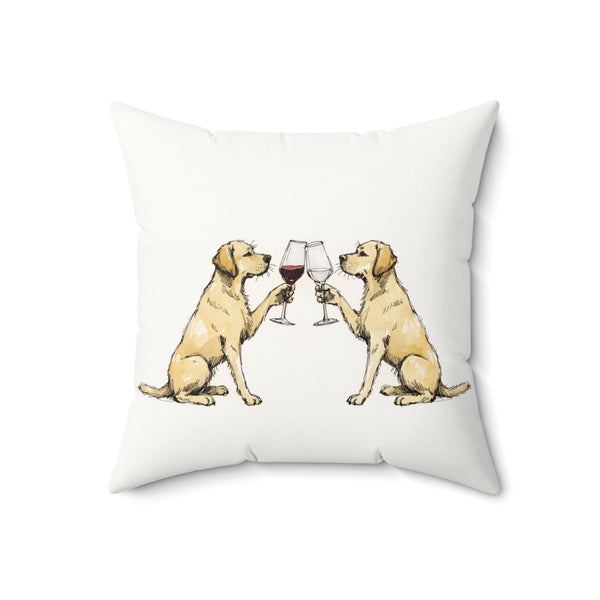 Happy Hour Yellow Labrador Retriever Throw Pillow