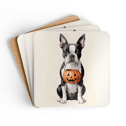 Trick-or-Treat Boston Terrier Coaster Set