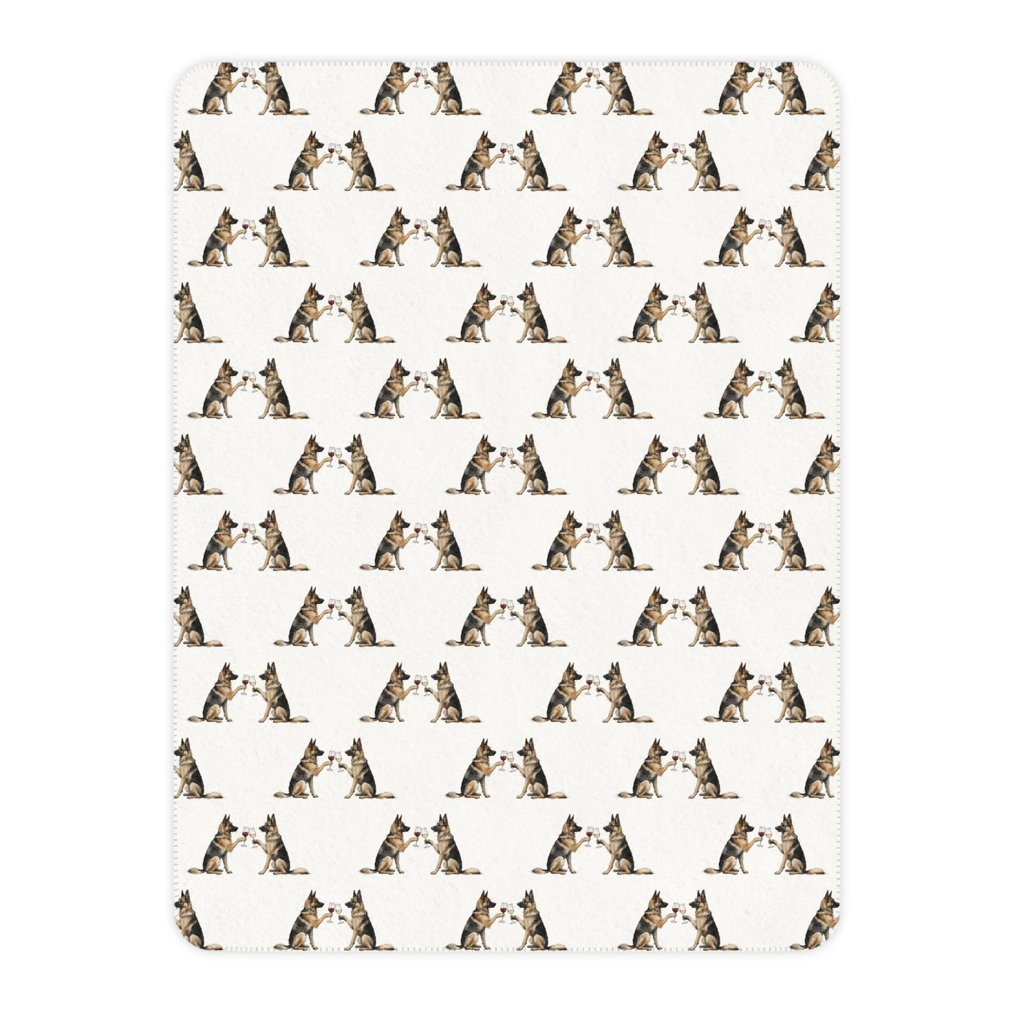 Happy Hour German Shepherd Sherpa Blanket