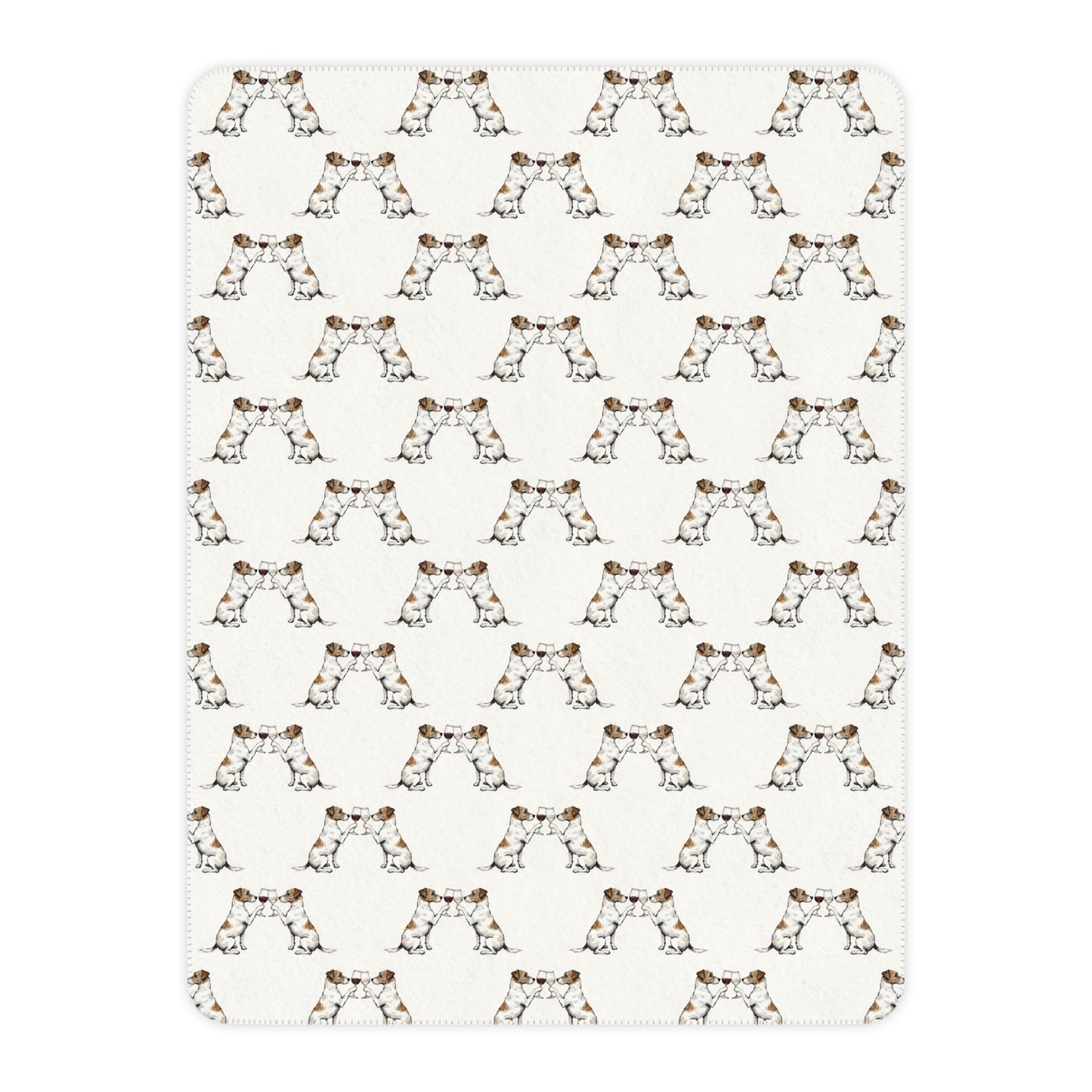 Happy Hour Jack Russell Terrier Sherpa Blanket