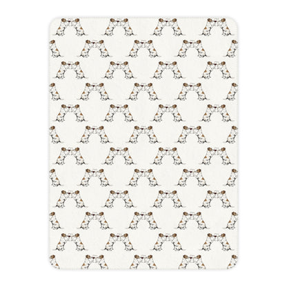 Happy Hour Jack Russell Terrier Sherpa Blanket