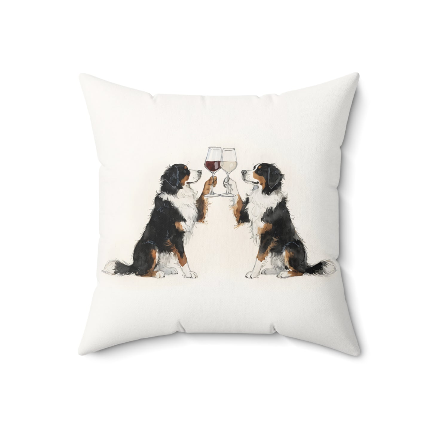 Happy Hour Bernese Mountain Dog Throw Pillow