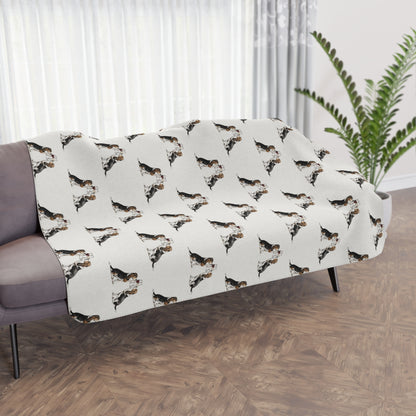 Happy Hour Basset Hound Sherpa Blanket