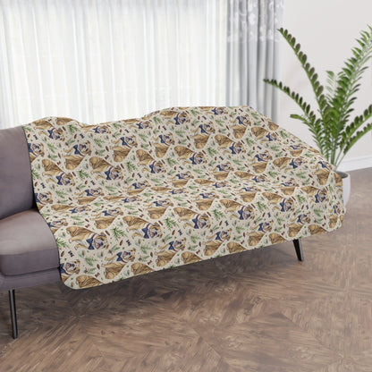 Dapper English Bulldog Sherpa Blanket