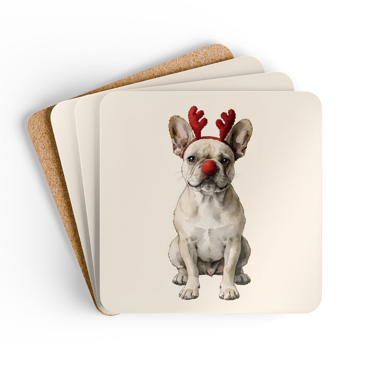 Reindog French Bulldog Coaster Set