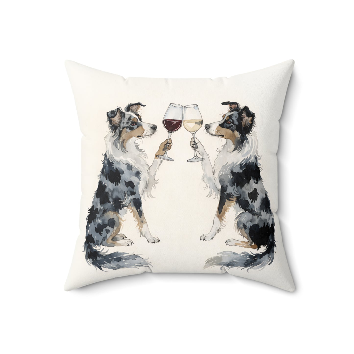 Happy Hour Australian Shepherd Throw Pillow