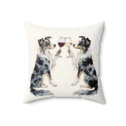 Happy Hour Australian Shepherd Throw Pillow