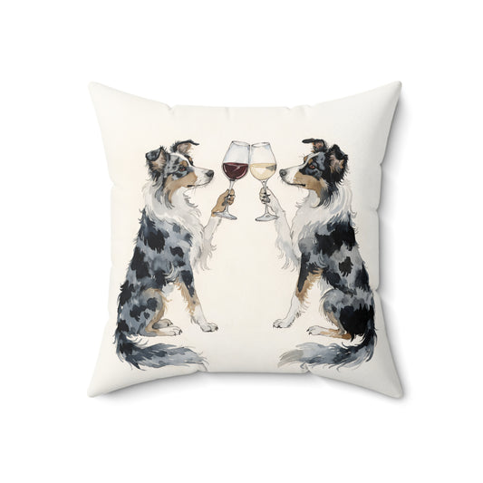 Happy Hour Australian Shepherd Throw Pillow