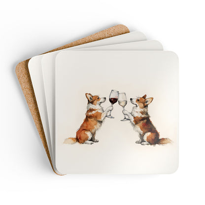 Happy Hour Corgi Coaster Set