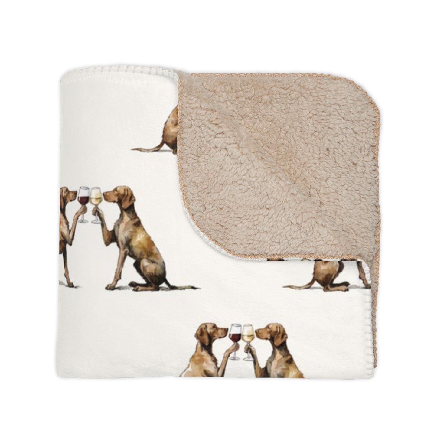 Happy Hour Vizsla Sherpa Blanket