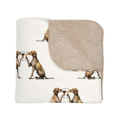 Happy Hour Vizsla Sherpa Blanket