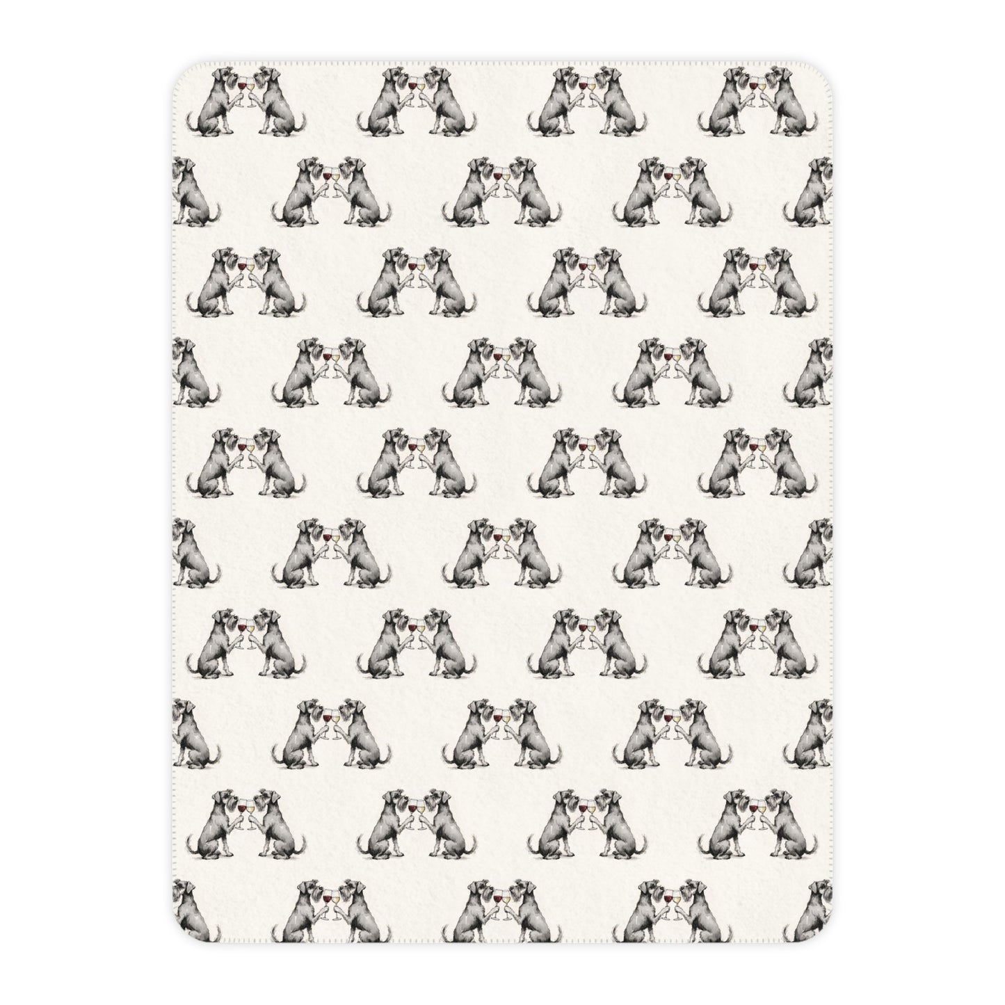 Happy Hour Miniature Schnauzer Sherpa Blanket
