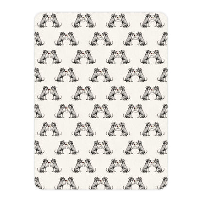 Happy Hour Miniature Schnauzer Sherpa Blanket