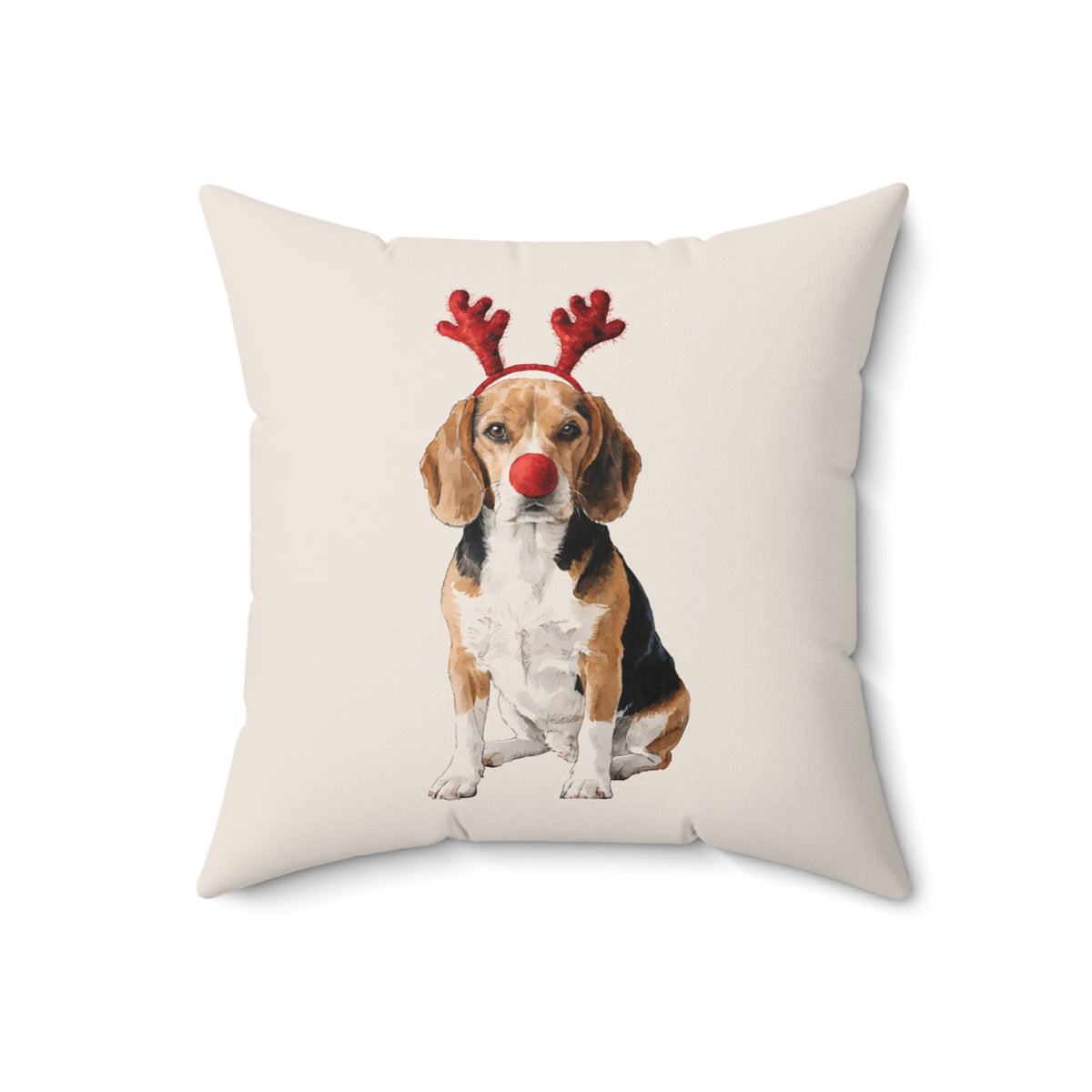 Reindog Beagle Throw Pillow