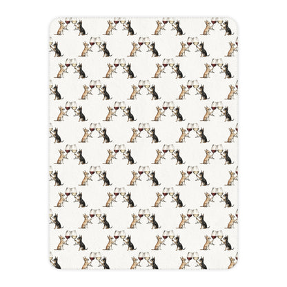 Happy Hour Chihuahua Sherpa Blanket