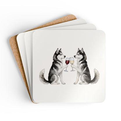 Happy Hour Siberian Husky Coaster Set