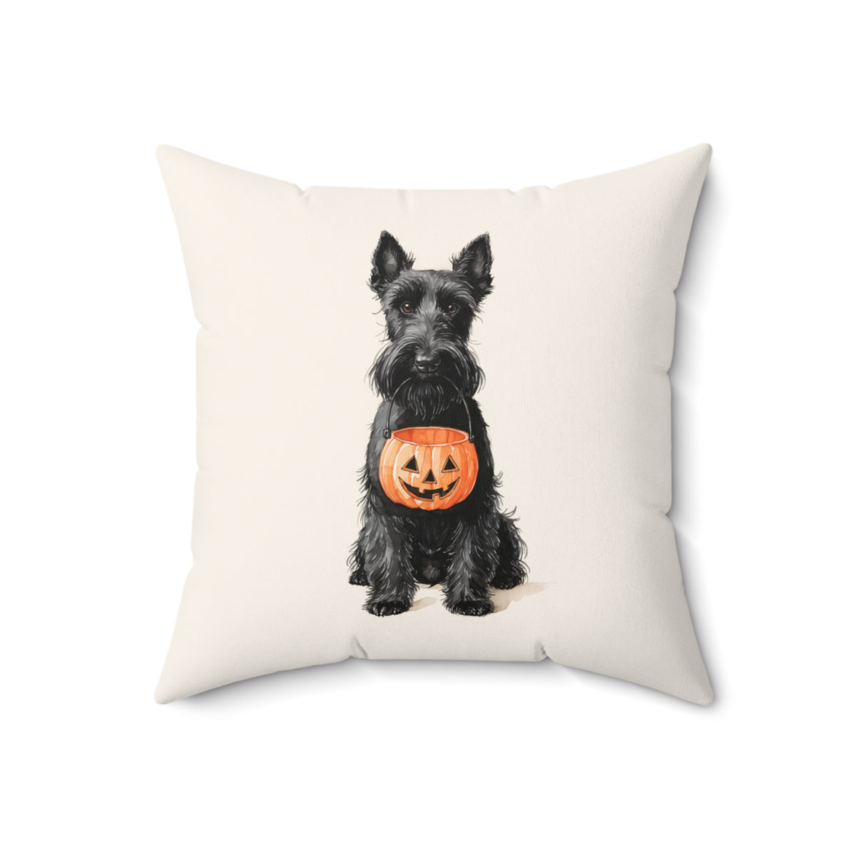 Trick-or-Treat Scottish Terrier Throw Pillow