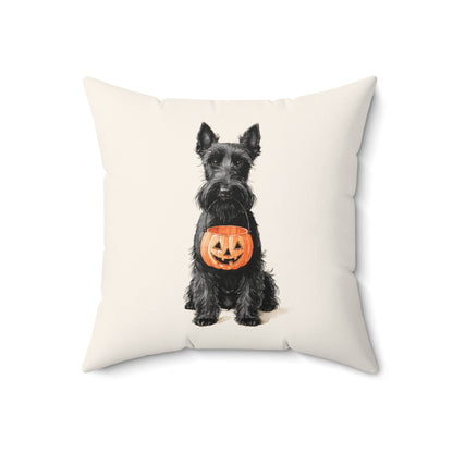 Trick-or-Treat Scottish Terrier Throw Pillow