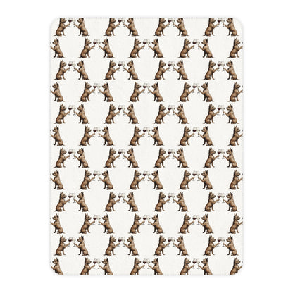 Happy Hour Norwich Terrier Sherpa Blanket