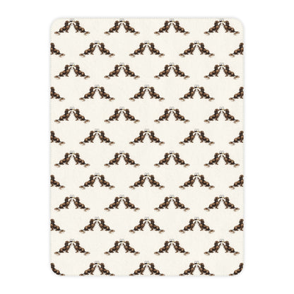 Happy Hour Long-Haired Dachshund Sherpa Blanket