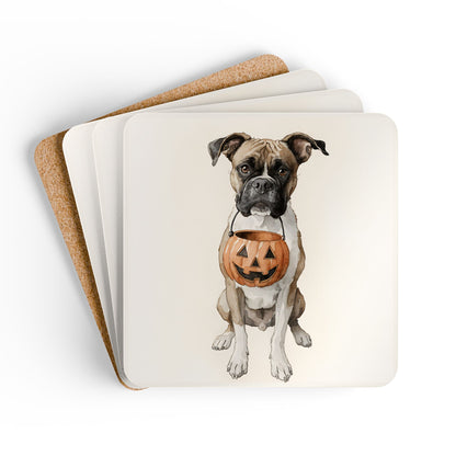 Trick-or-Treat Boxer Coaster Set